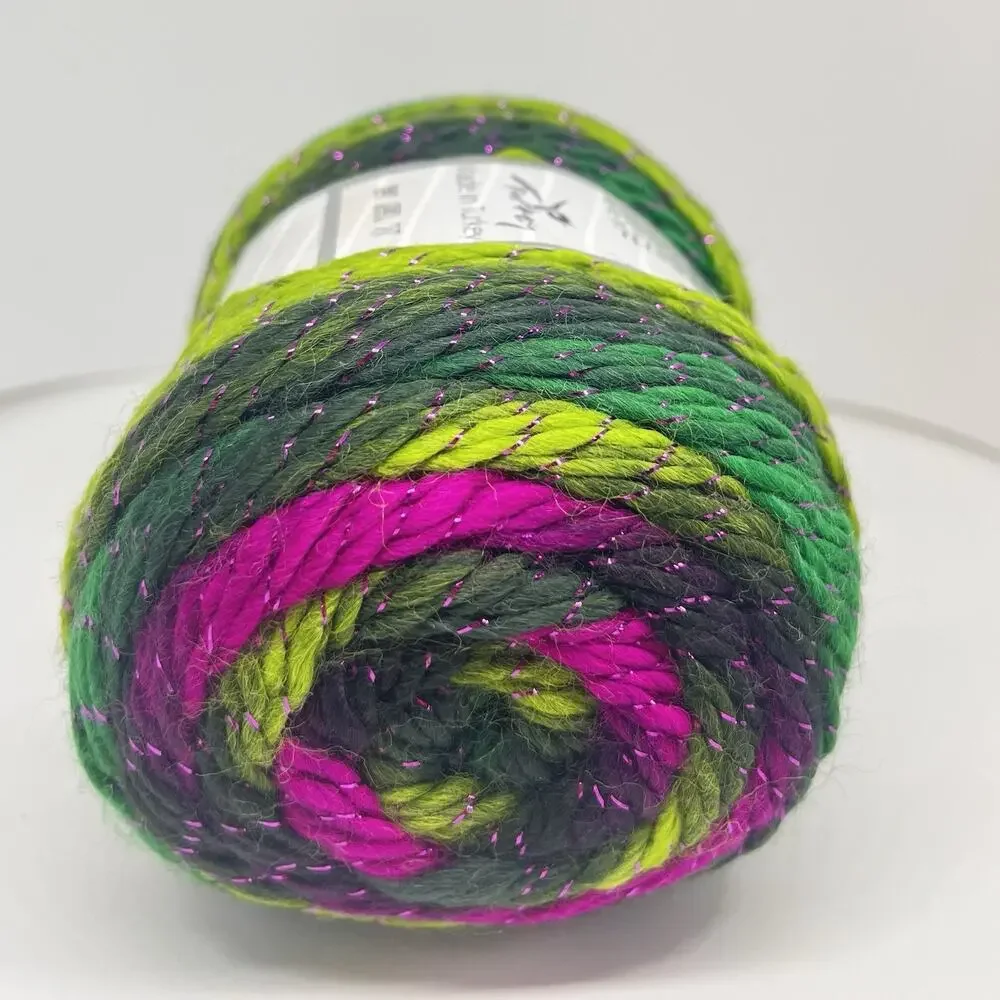 ICE Yarns Cakes Glitz Yarn, Greens Purple Fuchsia